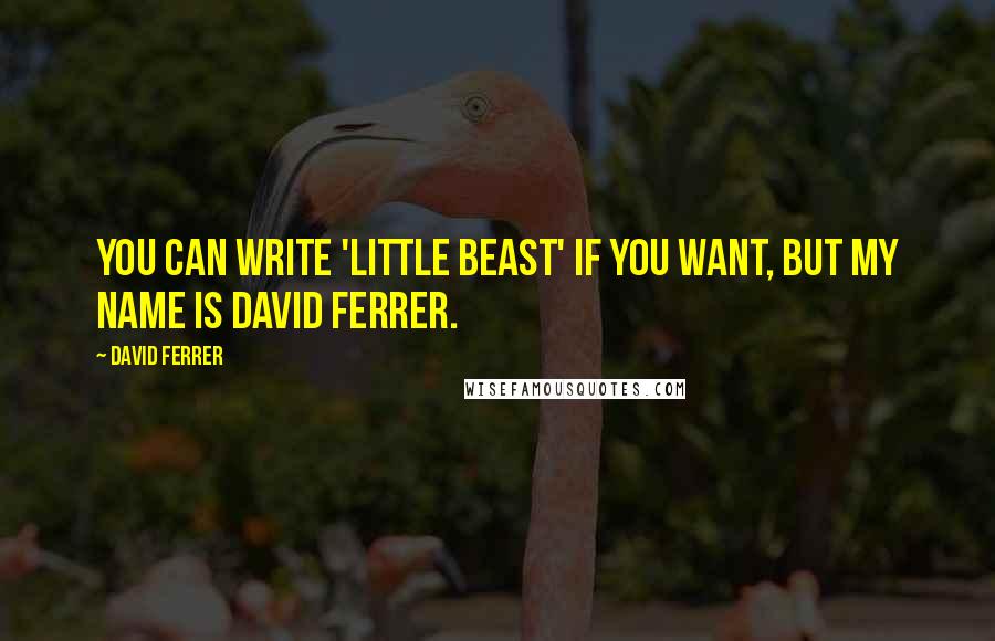 David Ferrer quotes: You can write 'little beast' if you want, but my name is David Ferrer.