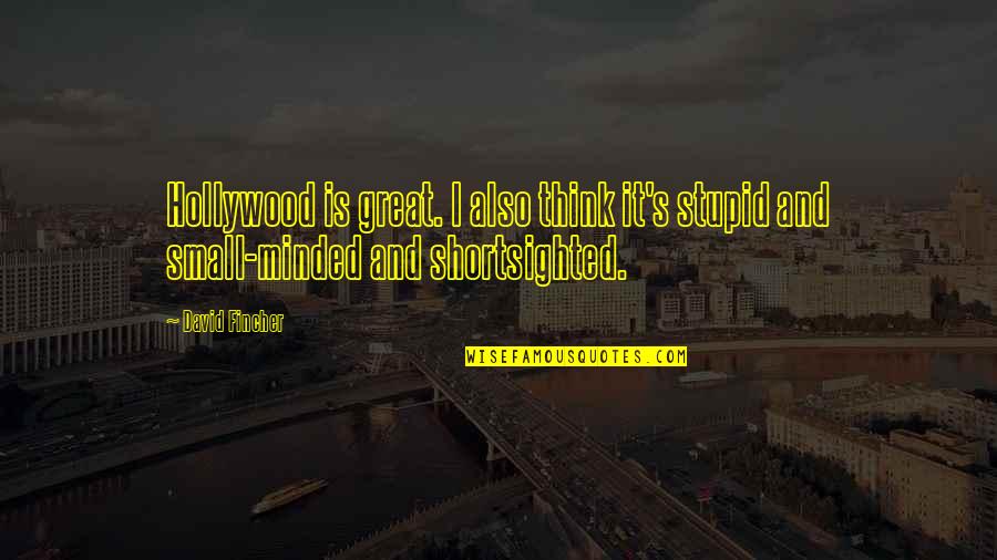 David Fincher Quotes By David Fincher: Hollywood is great. I also think it's stupid