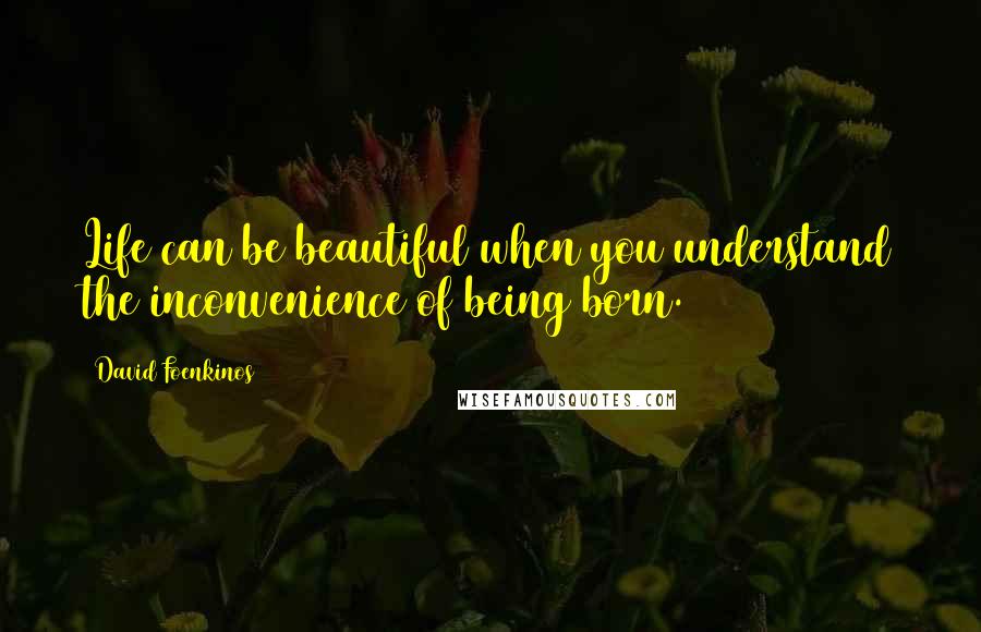 David Foenkinos quotes: Life can be beautiful when you understand the inconvenience of being born.