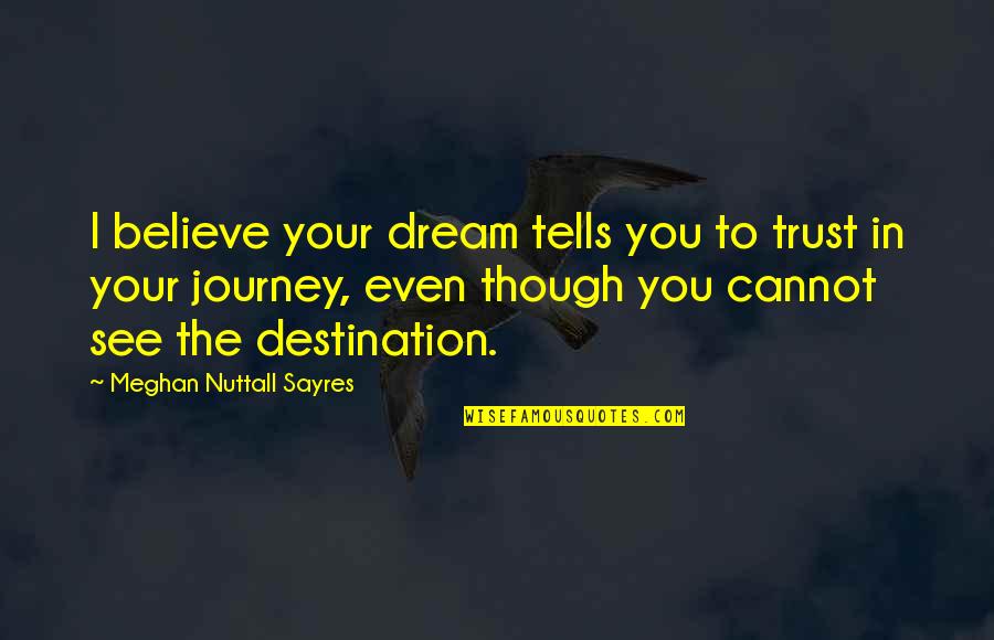 David Foster Wallace Fish Quotes By Meghan Nuttall Sayres: I believe your dream tells you to trust David Foster Wallace Fish Quotes By Meghan Nuttall Sayres: I believe your dream tells you to trust