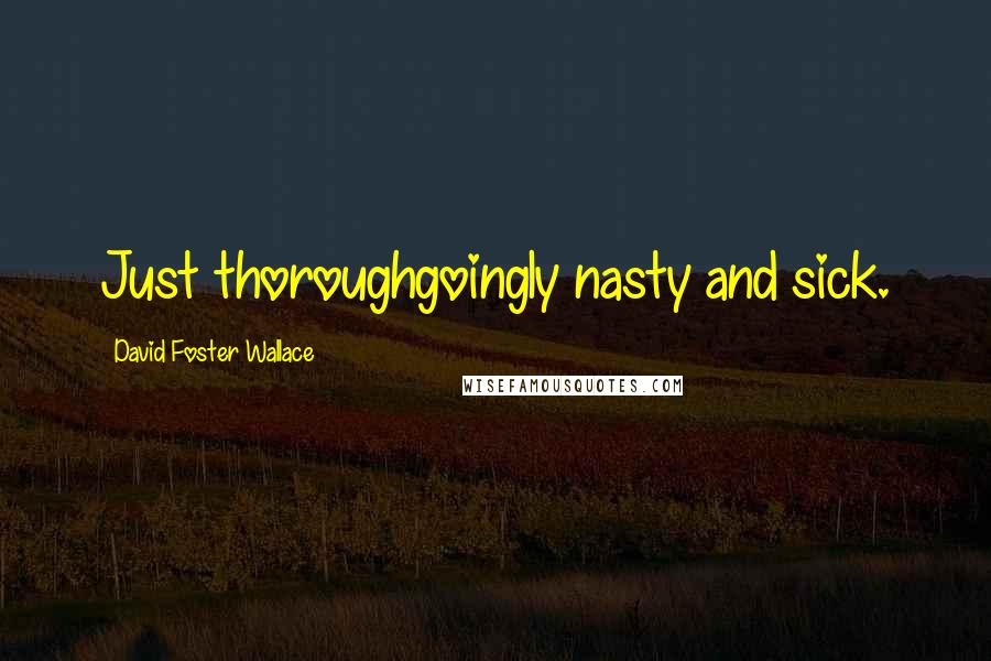 David Foster Wallace quotes: Just thoroughgoingly nasty and sick.