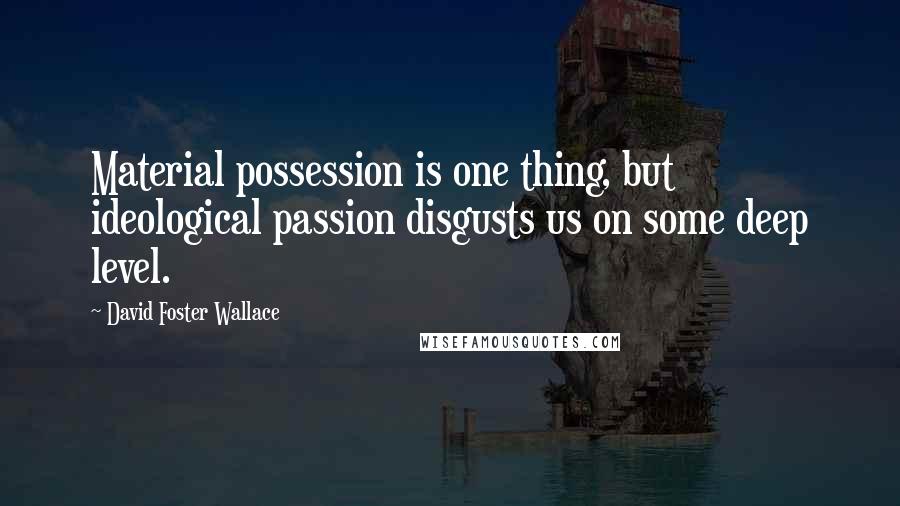 David Foster Wallace quotes: Material possession is one thing, but ideological passion disgusts us on some deep level.