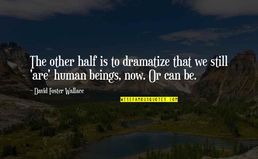 David Foster Wallace Quotes By David Foster Wallace: The other half is to dramatize that we