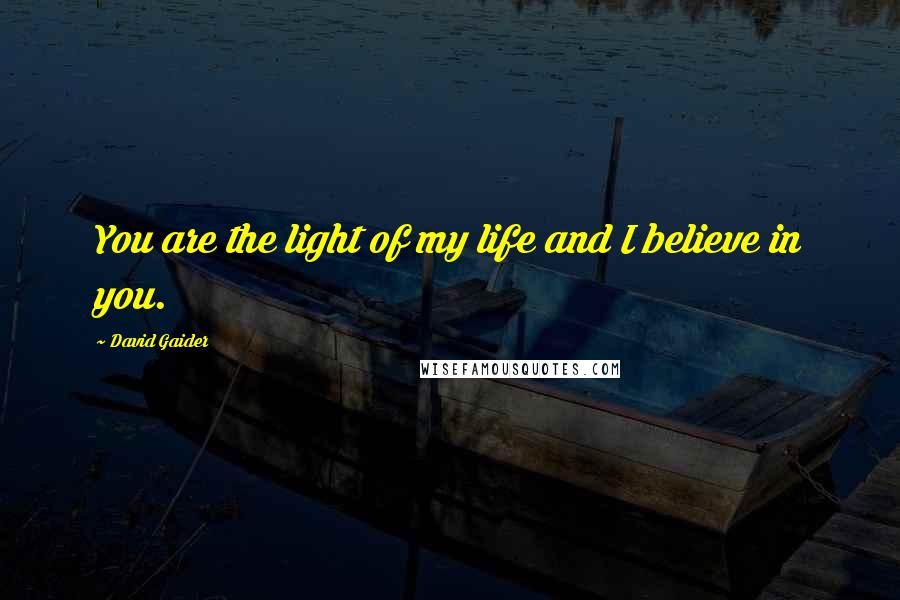 David Gaider quotes: You are the light of my life and I believe in you.