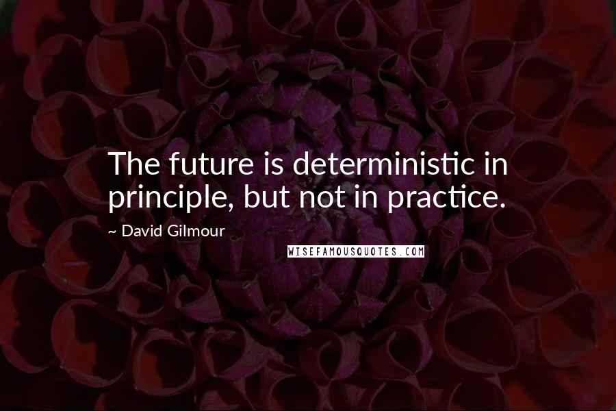 David Gilmour quotes: The future is deterministic in principle, but not in practice.
