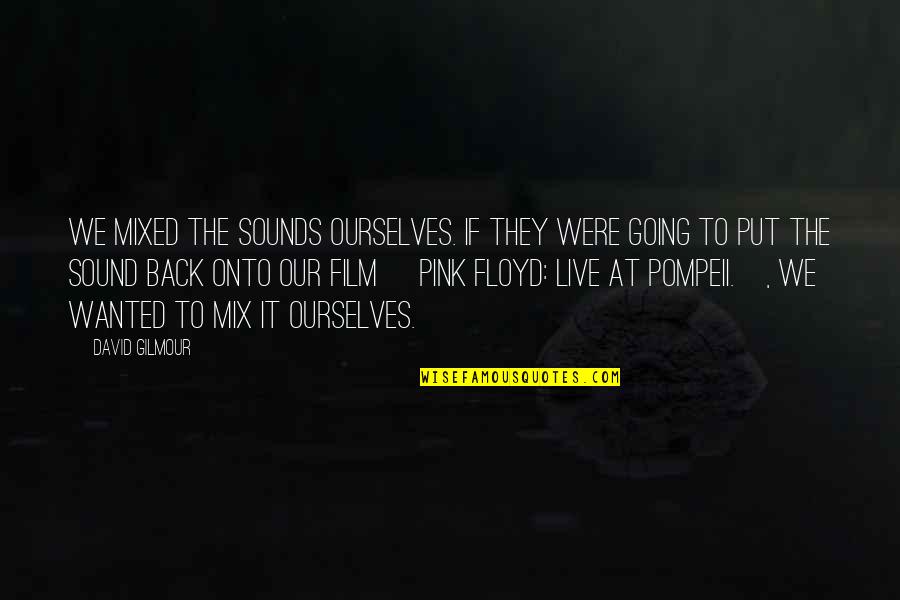 David Gilmour Quotes By David Gilmour: We mixed the sounds ourselves. If they were