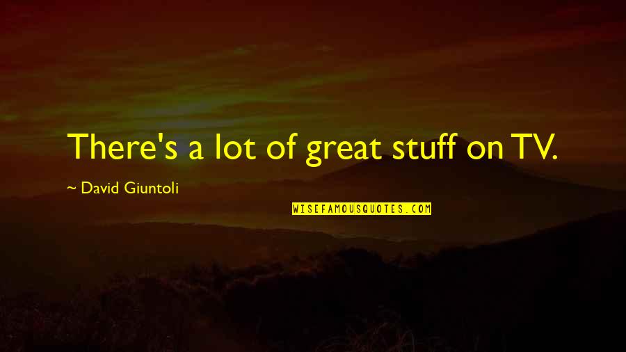 David Giuntoli Quotes By David Giuntoli: There's a lot of great stuff on TV.