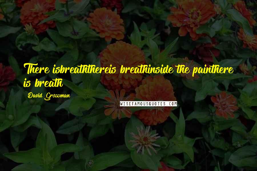 David Grossman quotes: There isbreaththereis breathinside the painthere is breath