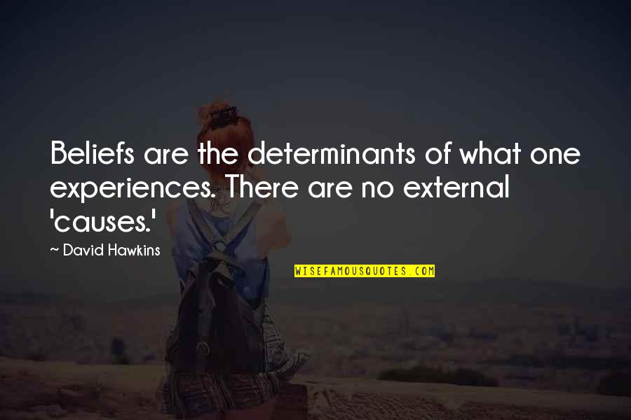 David Hawkins Quotes By David Hawkins: Beliefs are the determinants of what one experiences.