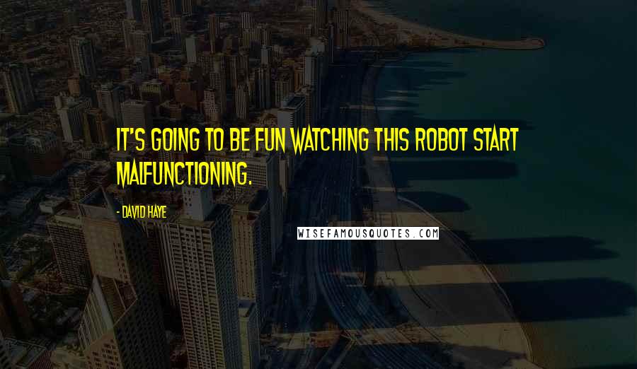David Haye quotes: It's going to be fun watching this robot start malfunctioning.