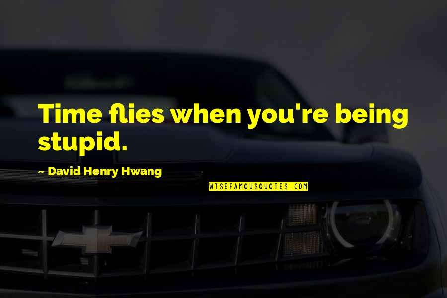 David Henry Hwang Quotes By David Henry Hwang: Time flies when you're being stupid. David Henry Hwang Quotes By David Henry Hwang: Time flies when you're being stupid.