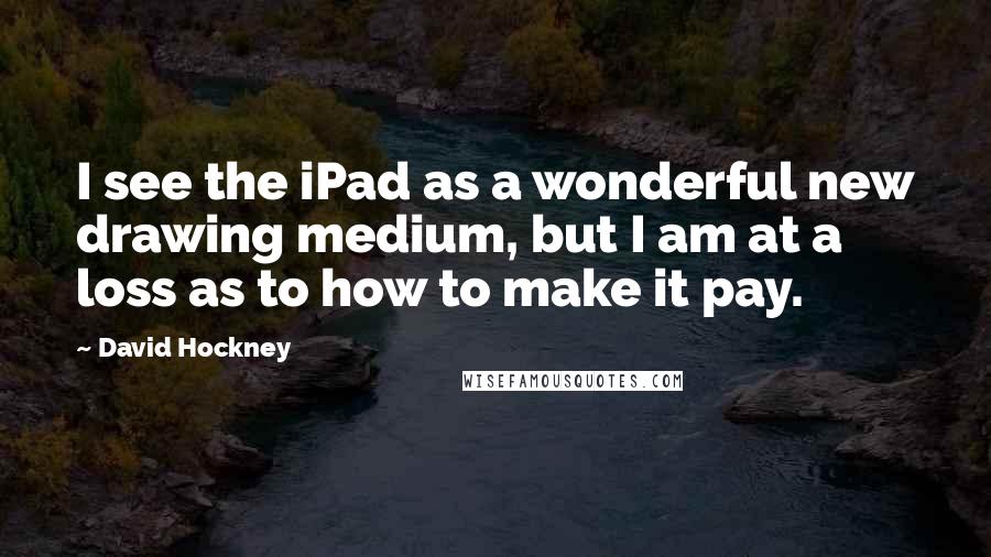 David Hockney quotes: I see the iPad as a wonderful new drawing medium, but I am at a loss as to how to make it pay.