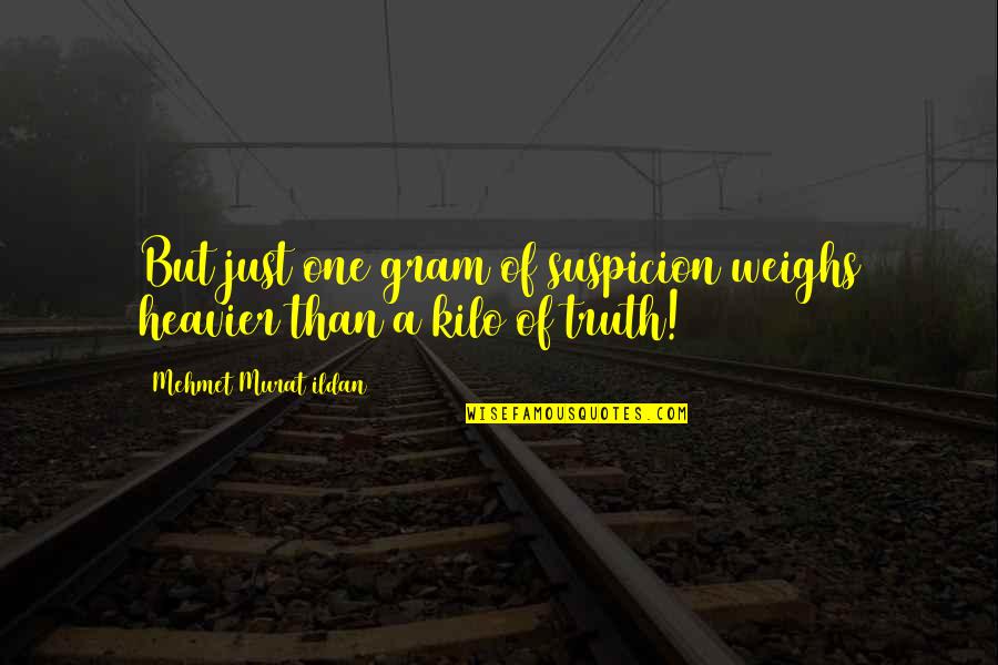 David Hogan Quotes By Mehmet Murat Ildan: But just one gram of suspicion weighs heavier