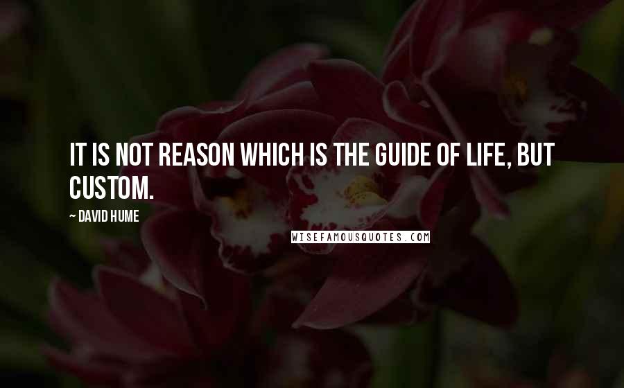 David Hume quotes: It is not reason which is the guide of life, but custom.