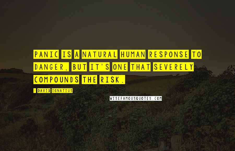 David Ignatius quotes: Panic is a natural human response to danger, but it's one that severely compounds the risk.