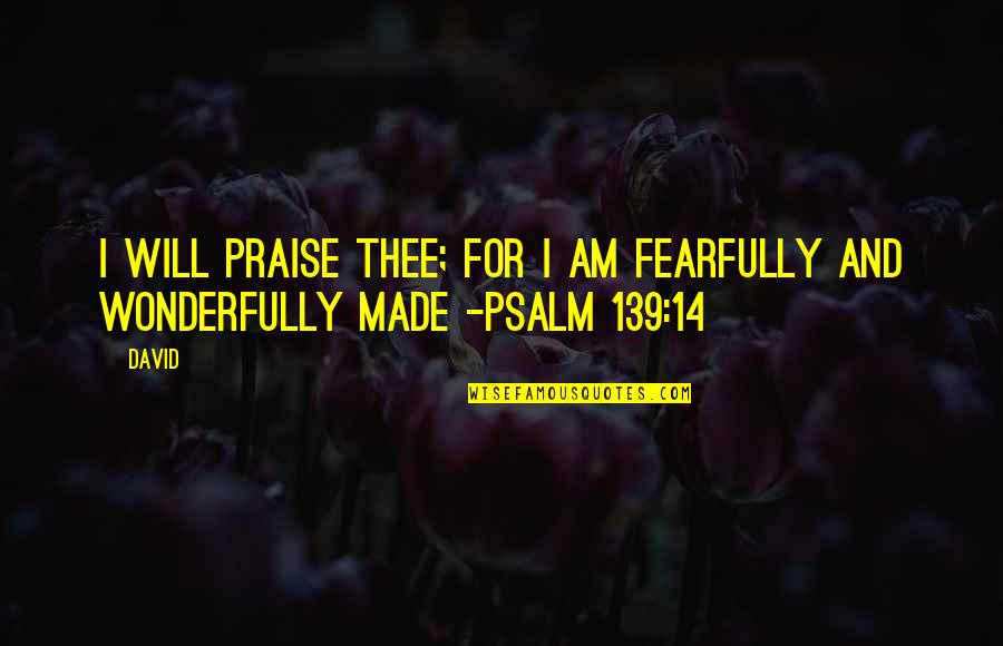 David In The Bible Quotes By David: I will praise thee; for I am fearfully