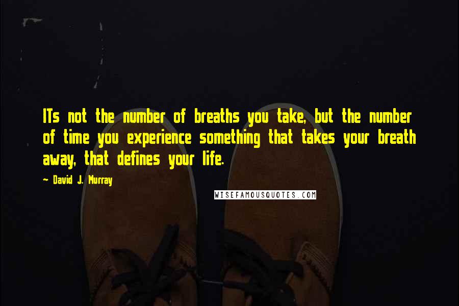 David J. Murray quotes: ITs not the number of breaths you take, but the number of time you experience something that takes your breath away, that defines your life.