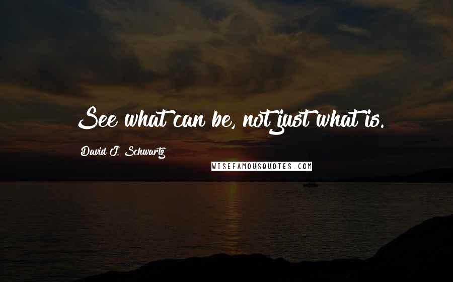 David J. Schwartz quotes: See what can be, not just what is.