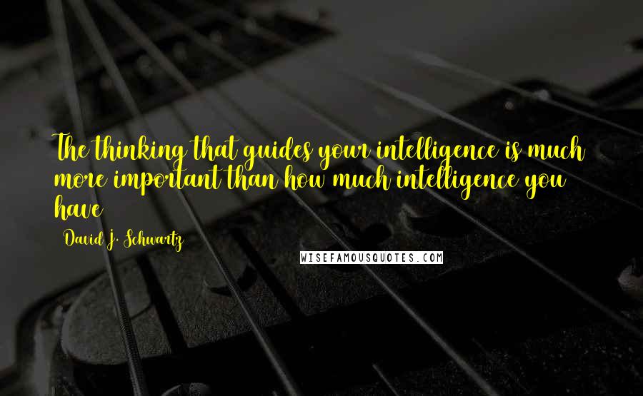David J. Schwartz quotes: The thinking that guides your intelligence is much more important than how much intelligence you have