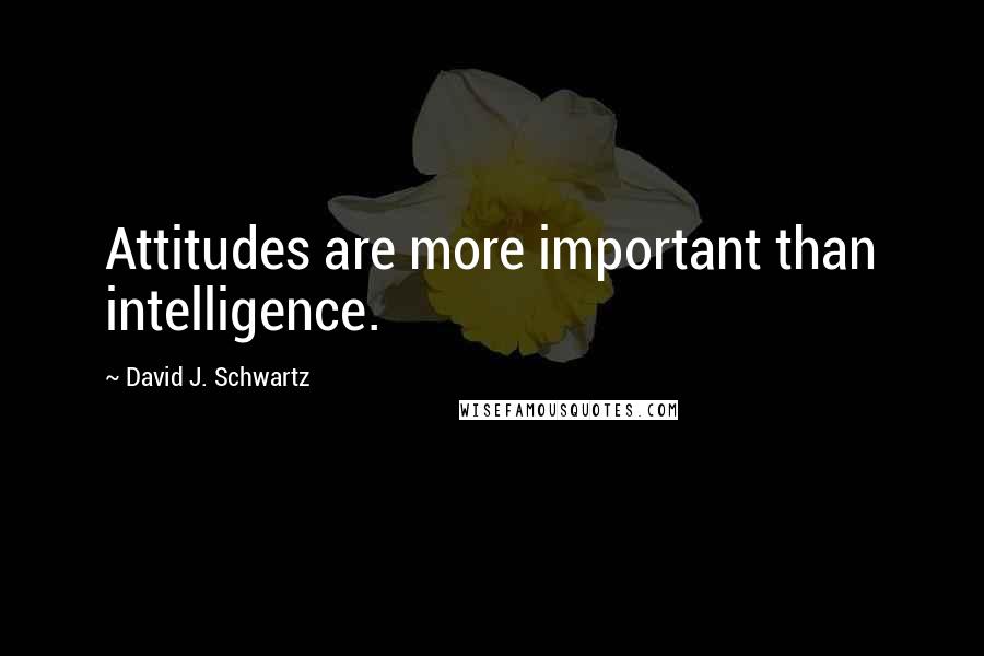 David J. Schwartz quotes: Attitudes are more important than intelligence.