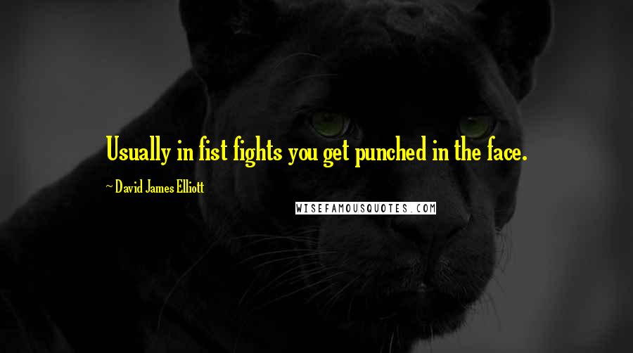 David James Elliott quotes: Usually in fist fights you get punched in the face.