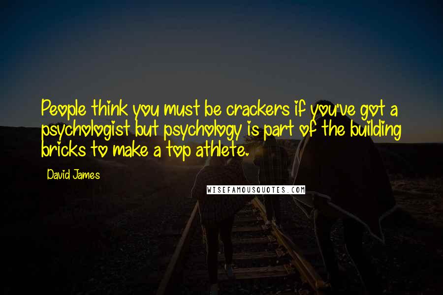 David James quotes: People think you must be crackers if you've got a psychologist but psychology is part of the building bricks to make a top athlete.