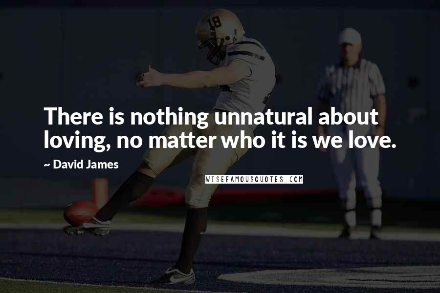 David James quotes: There is nothing unnatural about loving, no matter who it is we love.