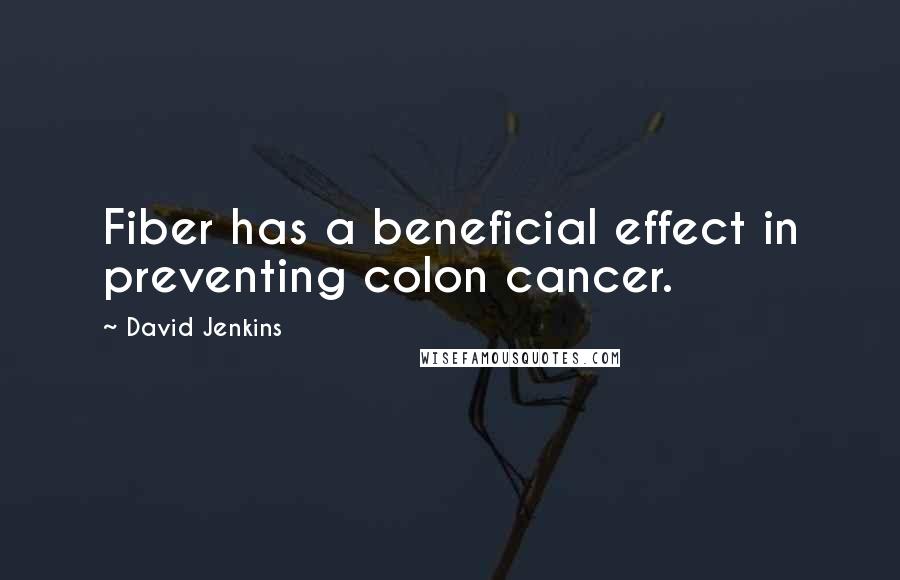 David Jenkins quotes: Fiber has a beneficial effect in preventing colon cancer.