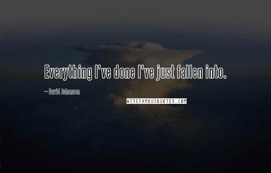 David Johansen quotes: Everything I've done I've just fallen into.