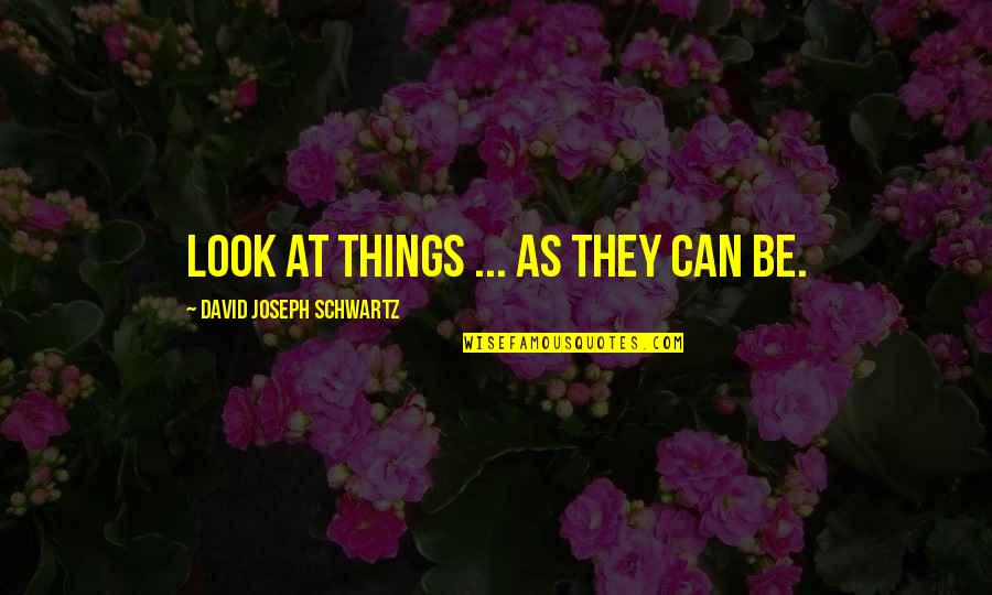 David Joseph Schwartz Quotes By David Joseph Schwartz: Look at things ... as they can be.