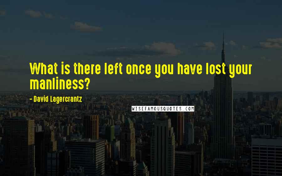 David Lagercrantz quotes: What is there left once you have lost your manliness?