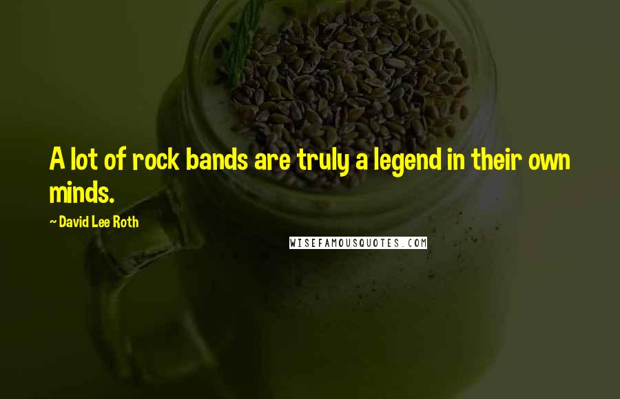 David Lee Roth quotes: A lot of rock bands are truly a legend in their own minds.