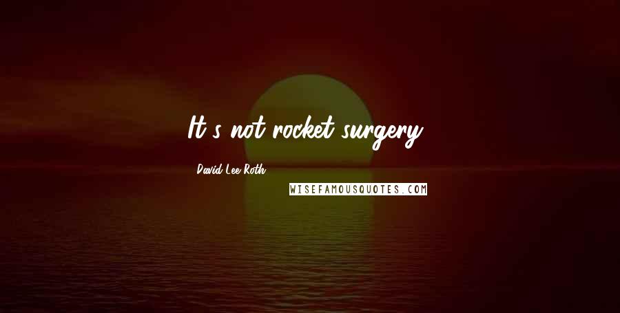 David Lee Roth quotes: It's not rocket surgery!