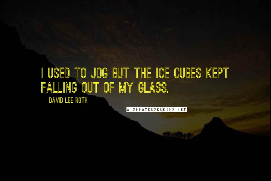 David Lee Roth quotes: I used to jog but the ice cubes kept falling out of my glass.