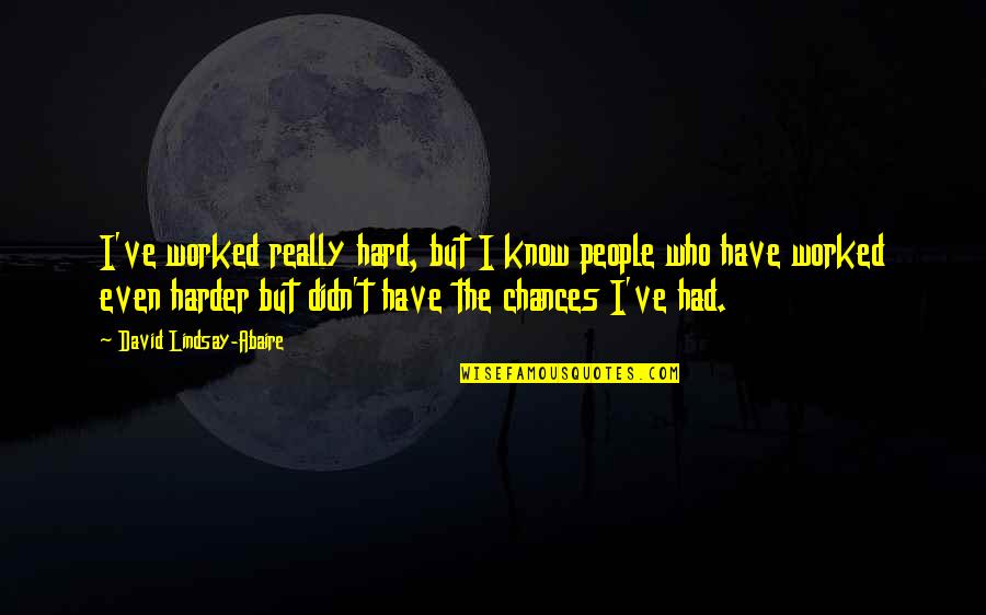 David Lindsay-abaire Quotes By David Lindsay-Abaire: I've worked really hard, but I know people David Lindsay-abaire Quotes By David Lindsay-Abaire: I've worked really hard, but I know people