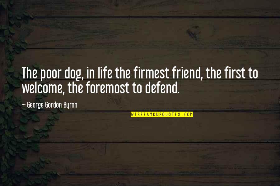 David Lovelace Quotes By George Gordon Byron: The poor dog, in life the firmest friend,