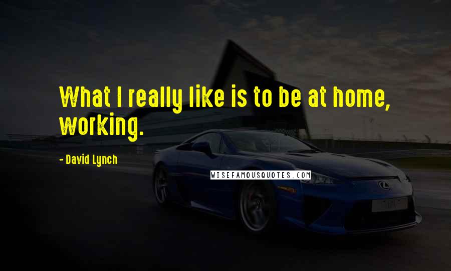 David Lynch quotes: What I really like is to be at home, working.