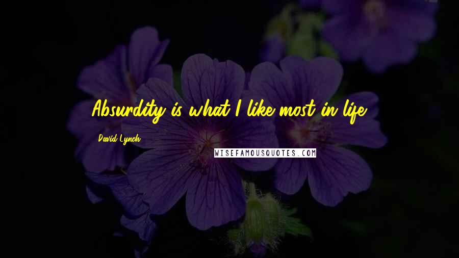 David Lynch quotes: Absurdity is what I like most in life.