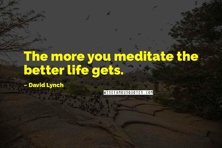 David Lynch quotes: The more you meditate the better life gets.