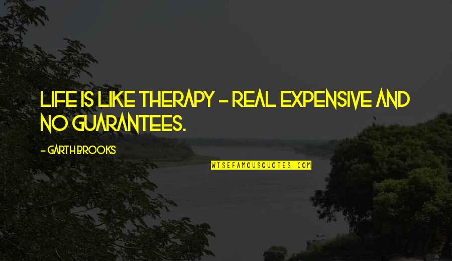 David Lyons Quotes By Garth Brooks: Life is like therapy - real expensive and