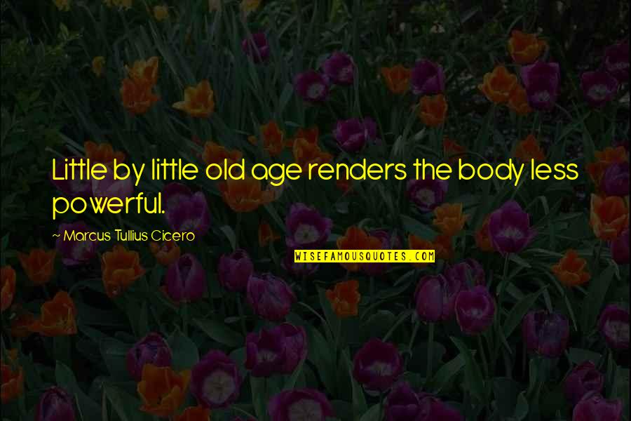 David Maister Quotes By Marcus Tullius Cicero: Little by little old age renders the body