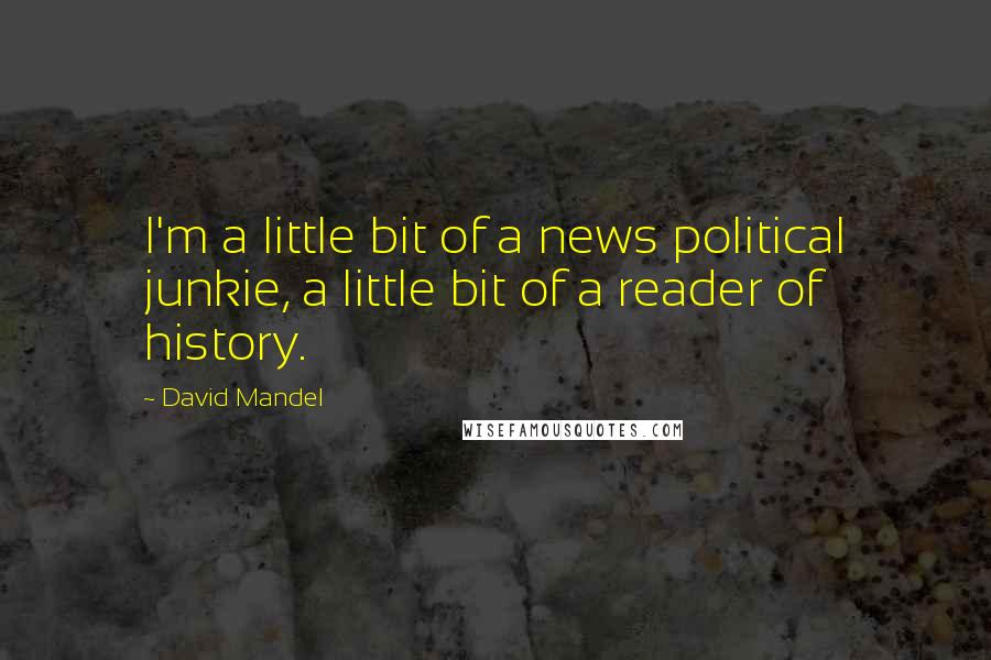 David Mandel quotes: I'm a little bit of a news political junkie, a little bit of a reader of history.