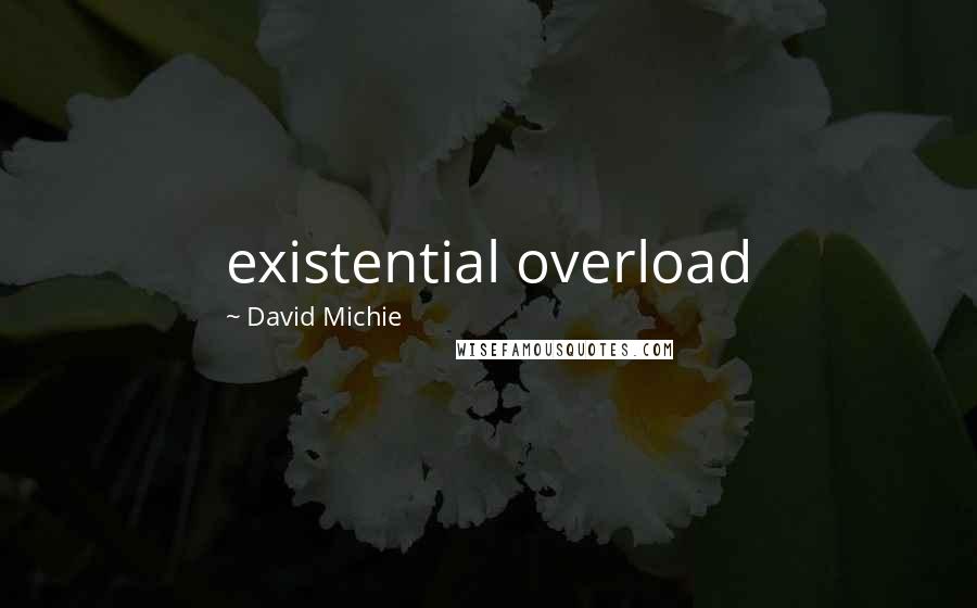 David Michie quotes: existential overload