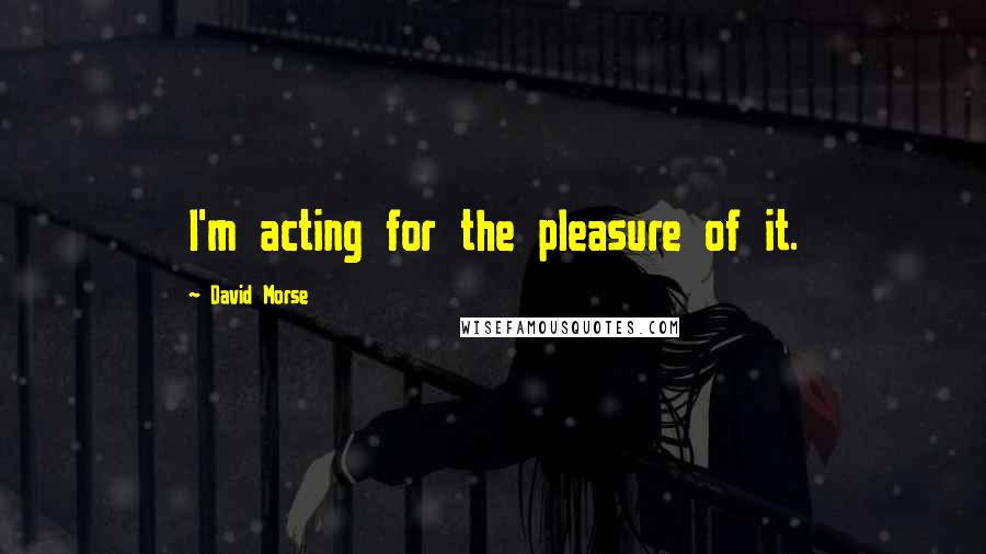 David Morse quotes: I'm acting for the pleasure of it.