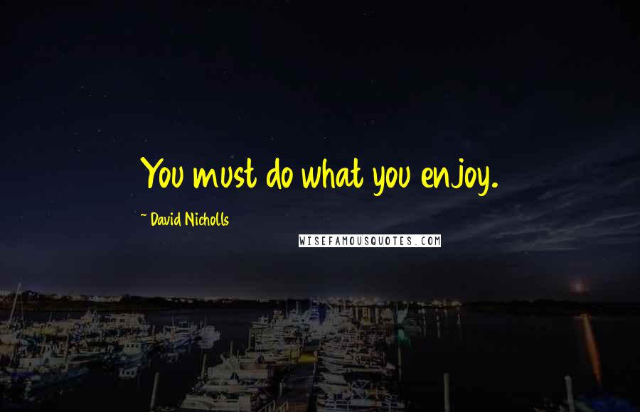 David Nicholls quotes: You must do what you enjoy.