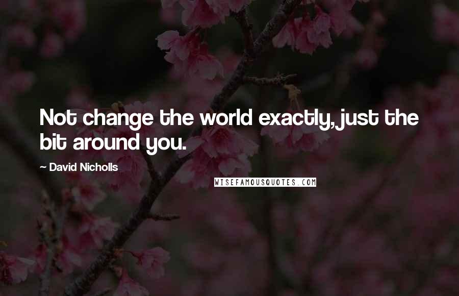 David Nicholls quotes: Not change the world exactly, just the bit around you.