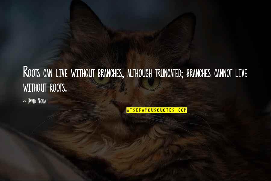 David Novak Quotes By David Novak: Roots can live without branches, although truncated; branches David Novak Quotes By David Novak: Roots can live without branches, although truncated; branches
