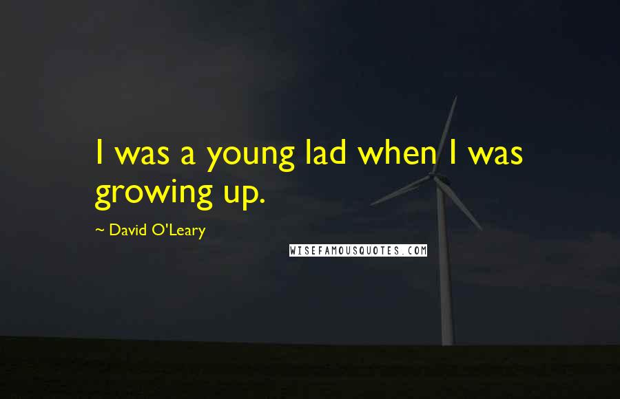 David O'Leary quotes: I was a young lad when I was growing up. David O'Leary quotes: I was a young lad when I was growing up.