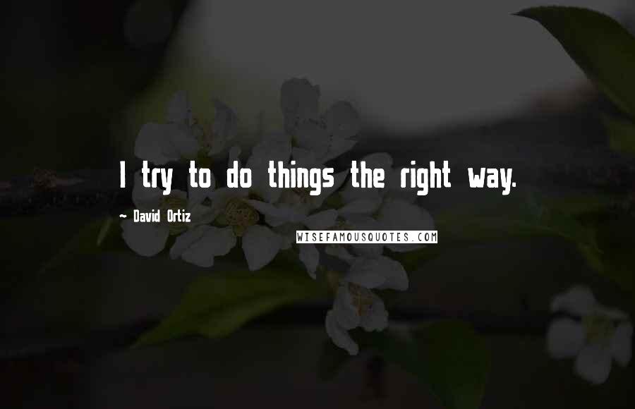 David Ortiz quotes: I try to do things the right way.