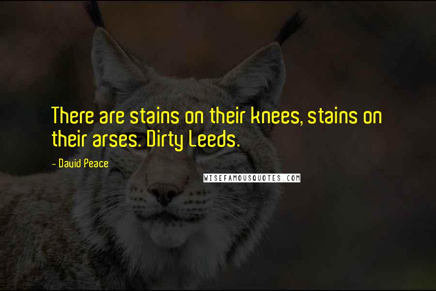 David Peace quotes: There are stains on their knees, stains on their arses. Dirty Leeds.